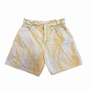 Vintage Y2K Energie Cargo Shorts Khaki Tan Cotton Elastic Waist Size L